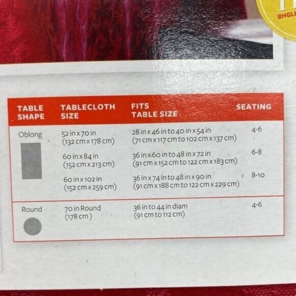 Better Homes & Gardens Red Holiday Tablecloth Christmas - Picture 4 of 6